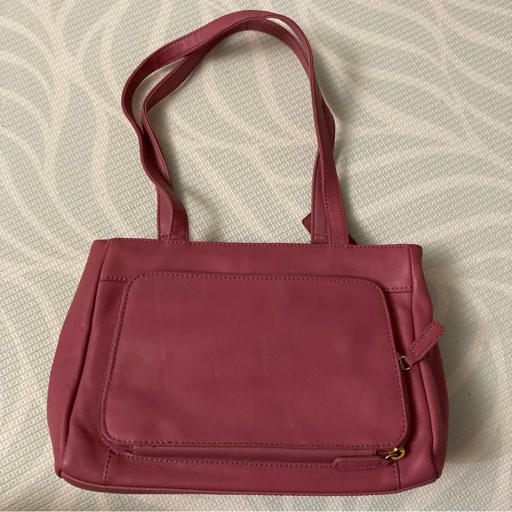 Vintage St John's Bay Barbie Pink Genuine Leather Shoulder Bag Man-made Trim